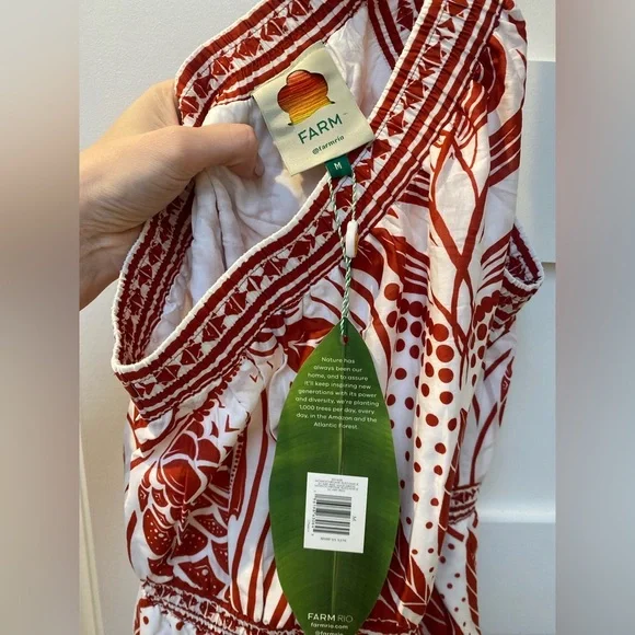 Farm Rio one shoulder red and white maxi dress​ - Picture 6 of 11